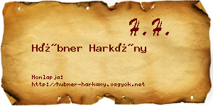 Hübner Harkány névjegykártya